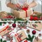 24 Pack Christmas Flower Picks Red Picks Pine Picks Set(Red, Green)